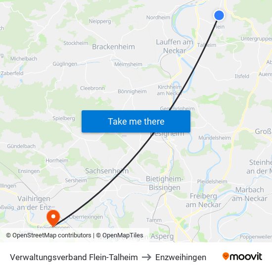 Verwaltungsverband Flein-Talheim to Enzweihingen map