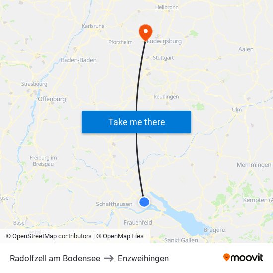 Radolfzell am Bodensee to Enzweihingen map