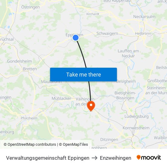 Verwaltungsgemeinschaft Eppingen to Enzweihingen map