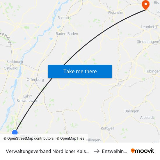 Verwaltungsverband Nördlicher Kaiserstuhl to Enzweihingen map