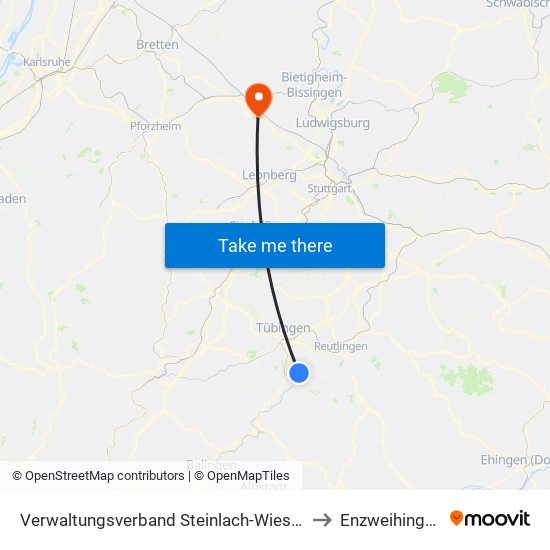 Verwaltungsverband Steinlach-Wiesaz to Enzweihingen map