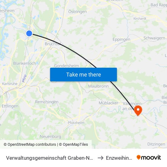 Verwaltungsgemeinschaft Graben-Neudorf to Enzweihingen map