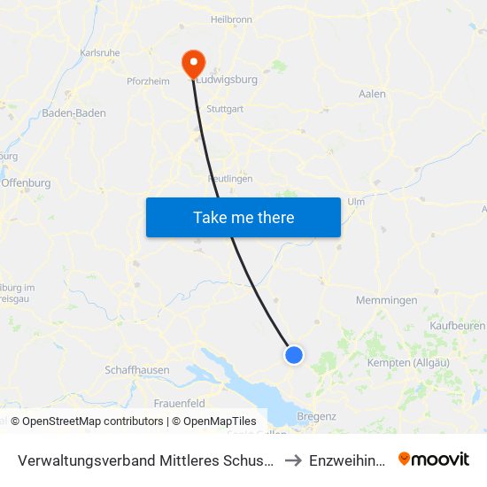 Verwaltungsverband Mittleres Schussental to Enzweihingen map