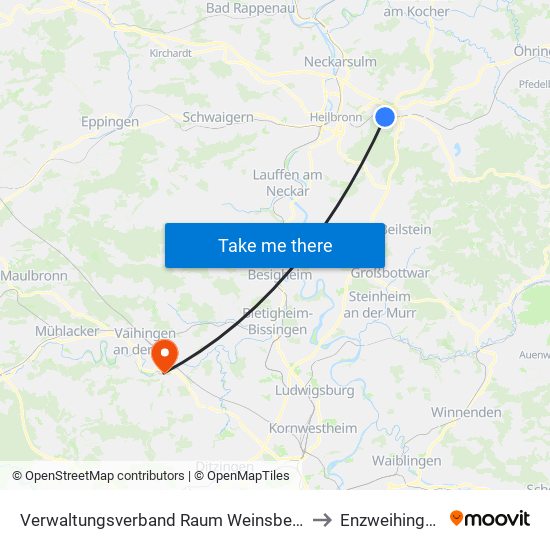 Verwaltungsverband Raum Weinsberg to Enzweihingen map