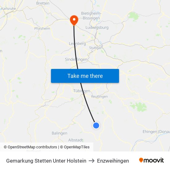 Gemarkung Stetten Unter Holstein to Enzweihingen map