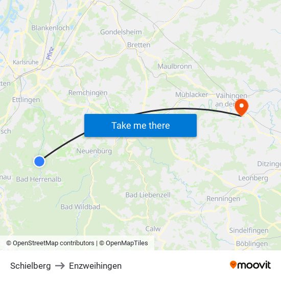 Schielberg to Enzweihingen map