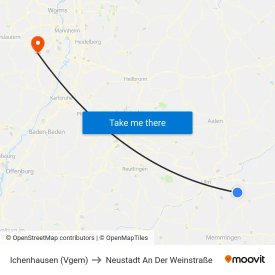 Ichenhausen (Vgem) to Neustadt An Der Weinstraße map