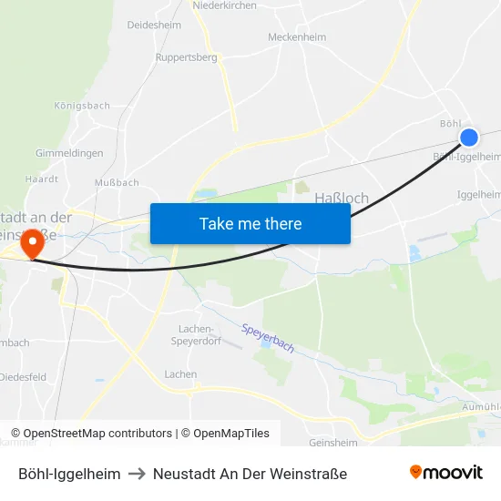 Böhl-Iggelheim to Neustadt An Der Weinstraße map