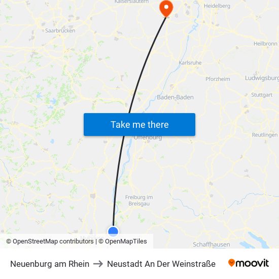 Neuenburg am Rhein to Neustadt An Der Weinstraße map