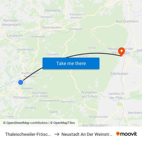 Thaleischweiler-Fröschen to Neustadt An Der Weinstraße map