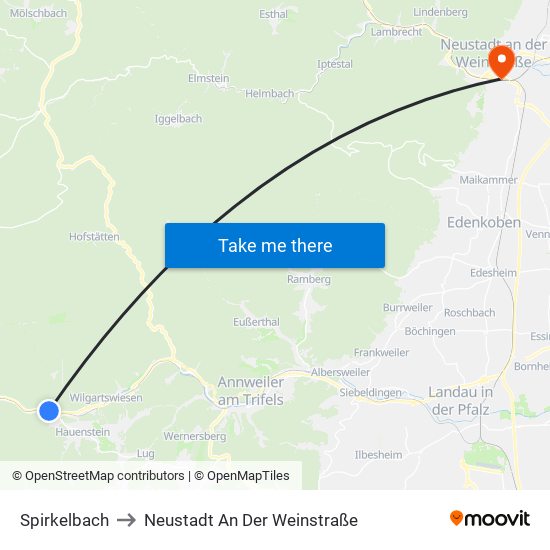 Spirkelbach to Neustadt An Der Weinstraße map