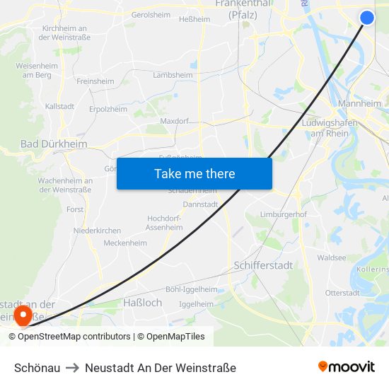 Schönau to Neustadt An Der Weinstraße map