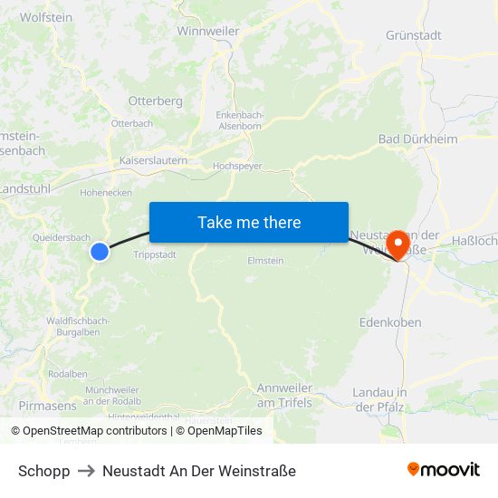 Schopp to Neustadt An Der Weinstraße map