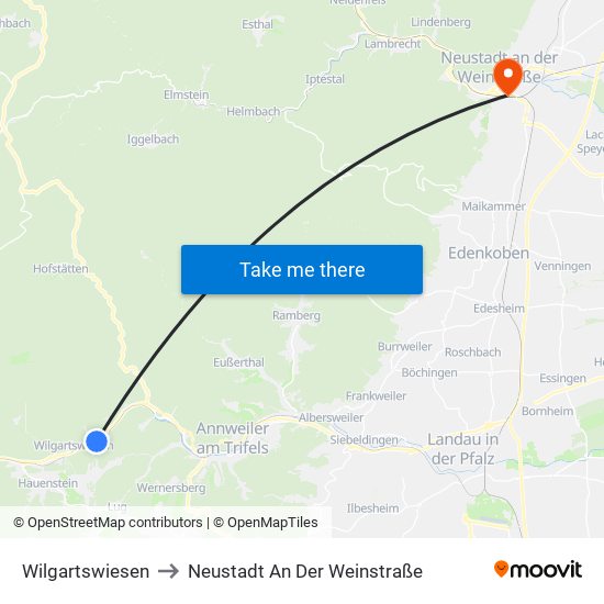 Wilgartswiesen to Neustadt An Der Weinstraße map