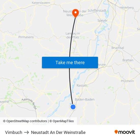 Vimbuch to Neustadt An Der Weinstraße map