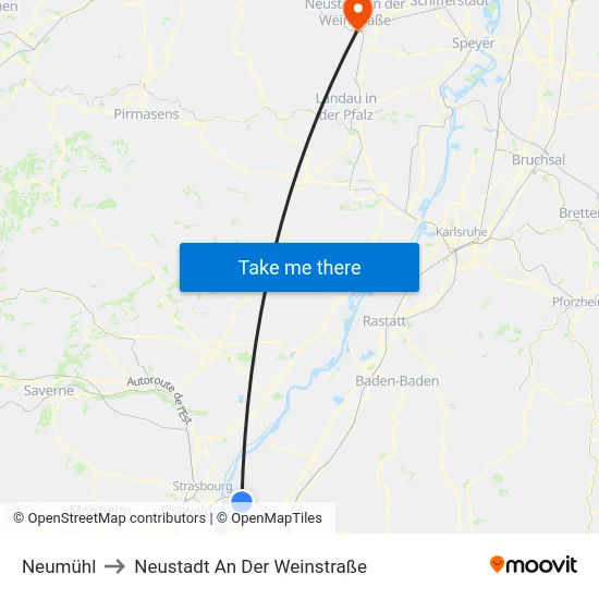 Neumühl to Neustadt An Der Weinstraße map