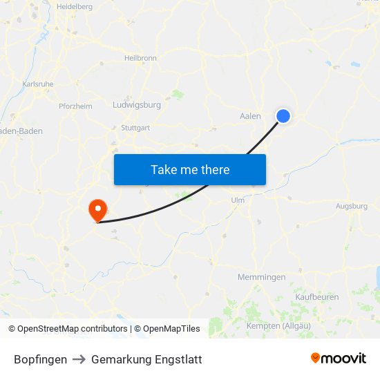 Bopfingen to Gemarkung Engstlatt map