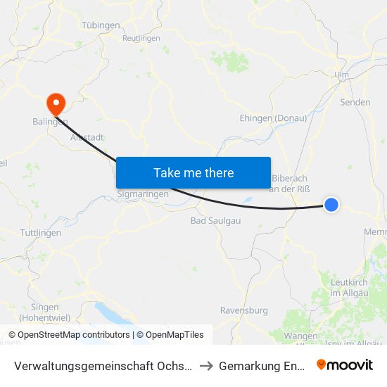 Verwaltungsgemeinschaft Ochsenhausen to Gemarkung Engstlatt map