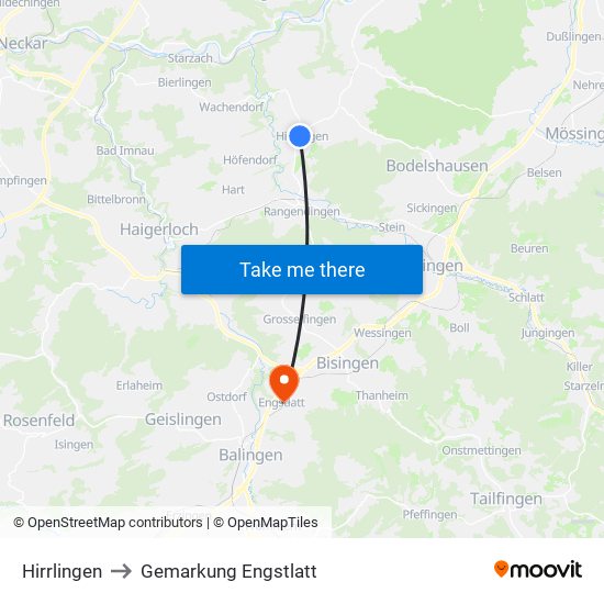 Hirrlingen to Gemarkung Engstlatt map