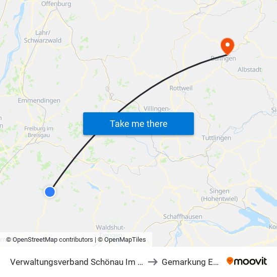 Verwaltungsverband Schönau Im Schwarzwald to Gemarkung Engstlatt map