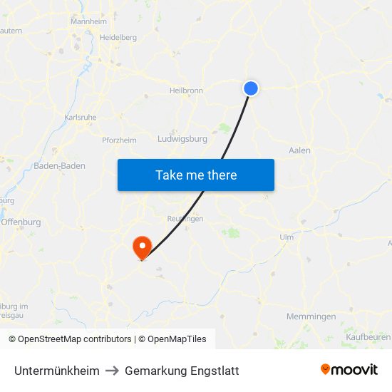 Untermünkheim to Gemarkung Engstlatt map