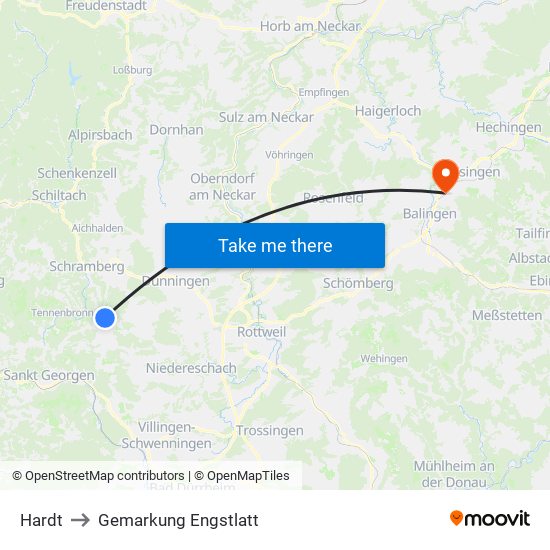 Hardt to Gemarkung Engstlatt map