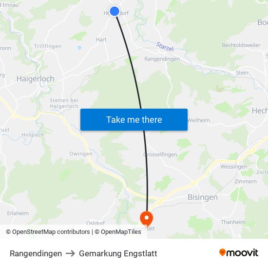 Rangendingen to Gemarkung Engstlatt map