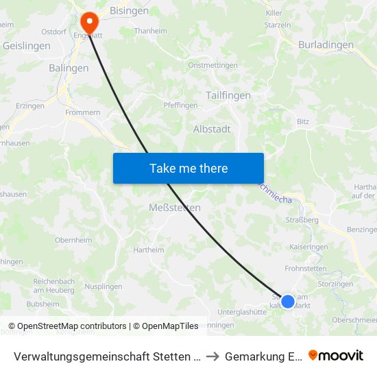 Verwaltungsgemeinschaft Stetten am Kalten Markt to Gemarkung Engstlatt map