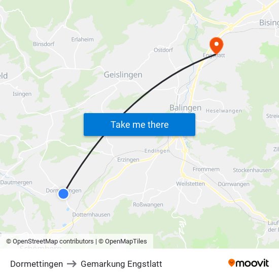 Dormettingen to Gemarkung Engstlatt map