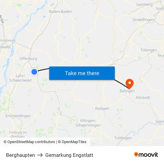 Berghaupten to Gemarkung Engstlatt map