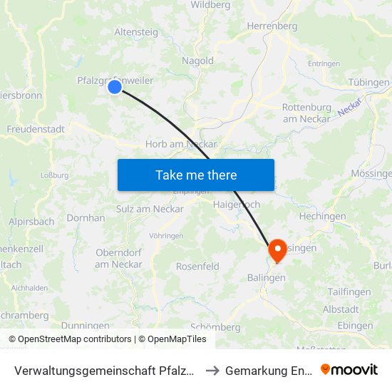 Verwaltungsgemeinschaft Pfalzgrafenweiler to Gemarkung Engstlatt map