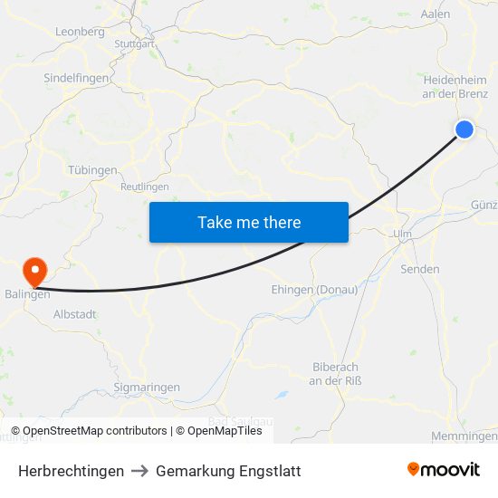 Herbrechtingen to Gemarkung Engstlatt map