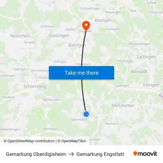 Gemarkung Oberdigisheim to Gemarkung Engstlatt map