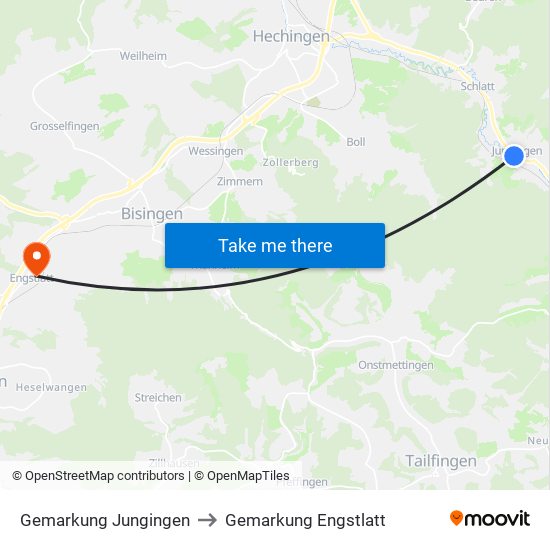 Gemarkung Jungingen to Gemarkung Engstlatt map