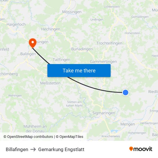 Billafingen to Gemarkung Engstlatt map