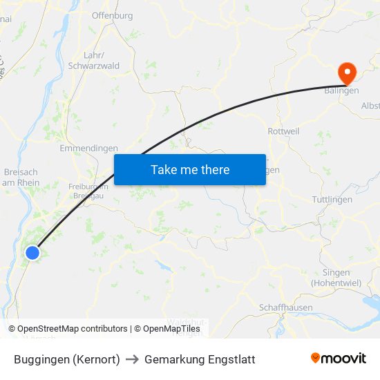 Buggingen (Kernort) to Gemarkung Engstlatt map