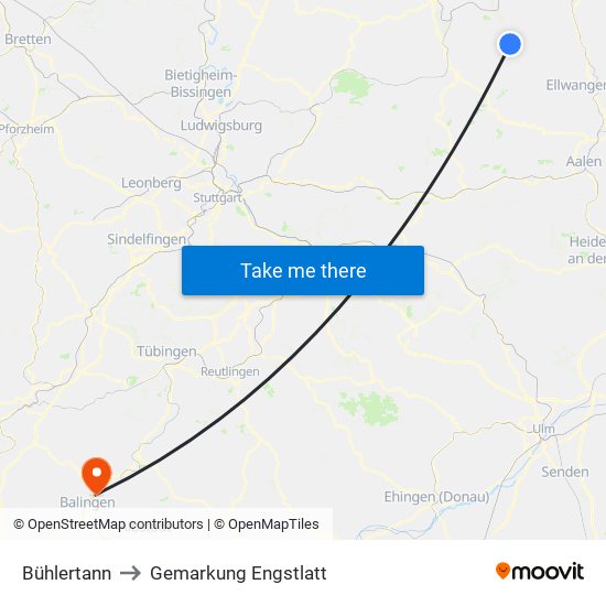 Bühlertann to Gemarkung Engstlatt map