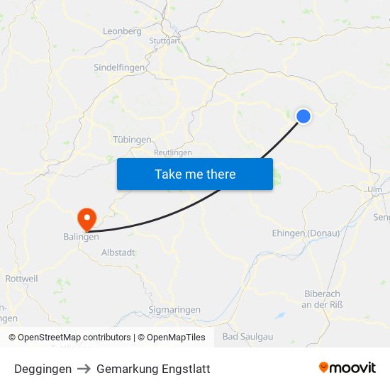 Deggingen to Gemarkung Engstlatt map