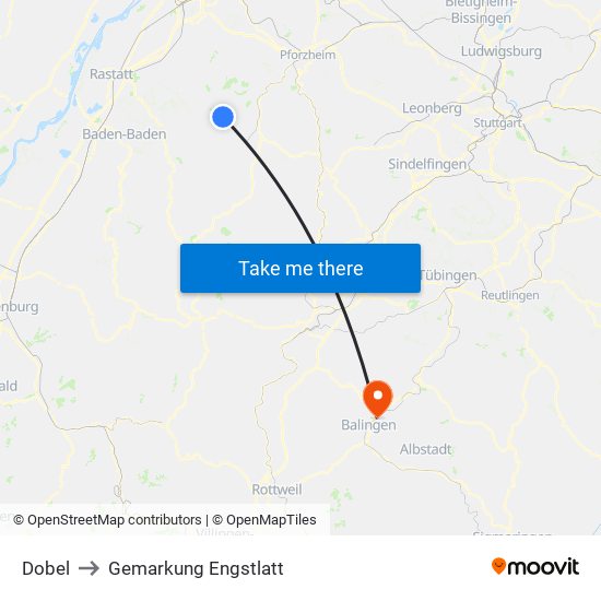 Dobel to Gemarkung Engstlatt map