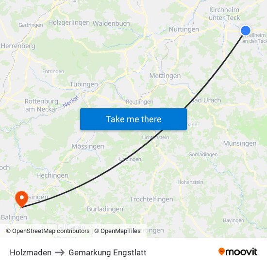 Holzmaden to Gemarkung Engstlatt map