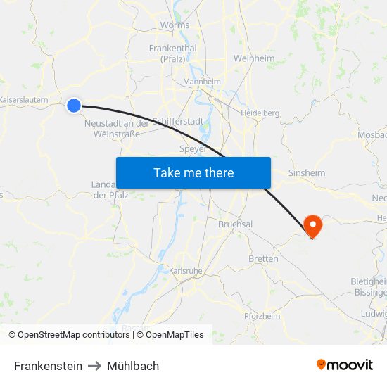 Frankenstein to Mühlbach map