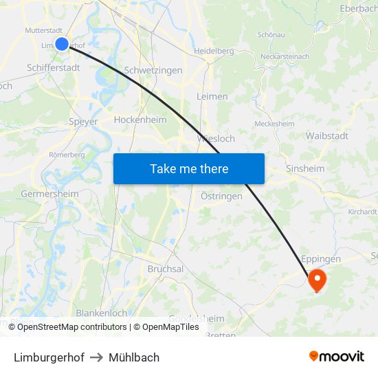 Limburgerhof to Mühlbach map