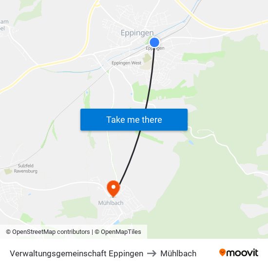 Verwaltungsgemeinschaft Eppingen to Mühlbach map