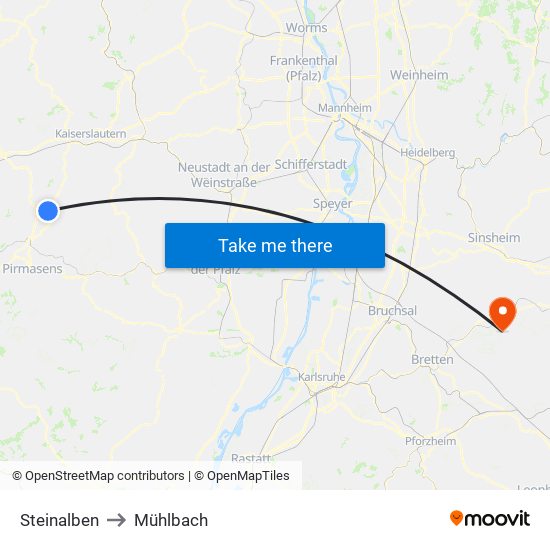 Steinalben to Mühlbach map