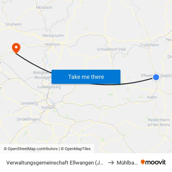 Verwaltungsgemeinschaft Ellwangen (Jagst) to Mühlbach map