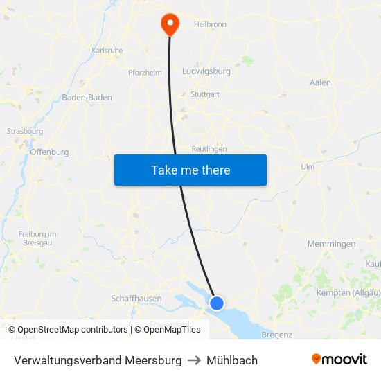 Verwaltungsverband Meersburg to Mühlbach map