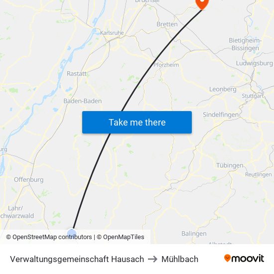 Verwaltungsgemeinschaft Hausach to Mühlbach map