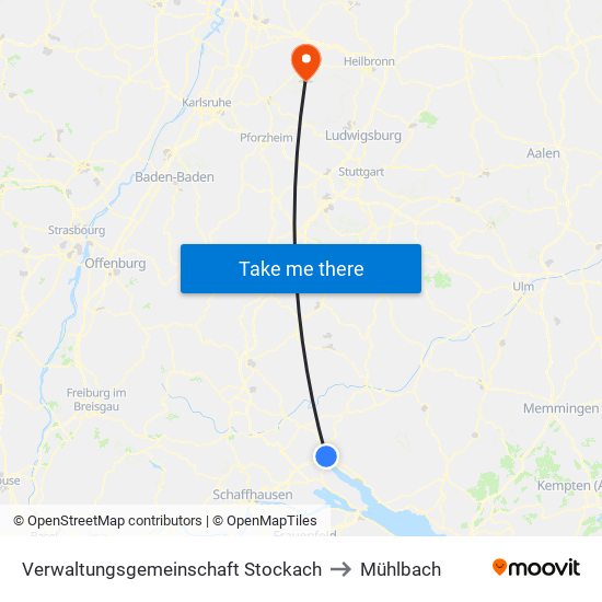 Verwaltungsgemeinschaft Stockach to Mühlbach map
