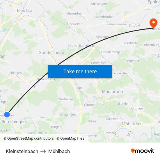 Kleinsteinbach to Mühlbach map