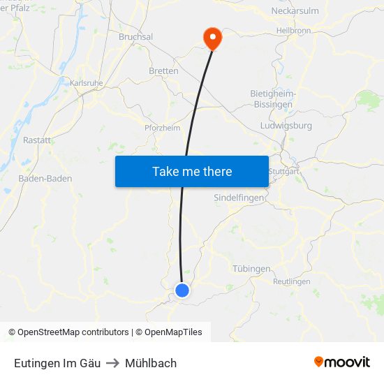 Eutingen Im Gäu to Mühlbach map